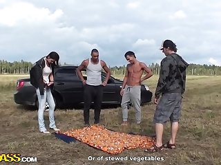 Outdoor hardcore group sex video