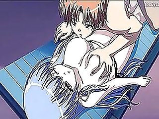 Sweet anime gets breasts massage