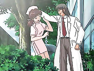 Anime nurse is fucked by a doctor out side of the hospital