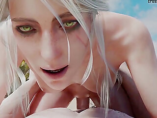 The Witcher enjoying deep cunt penetration from massive cocks in different positions